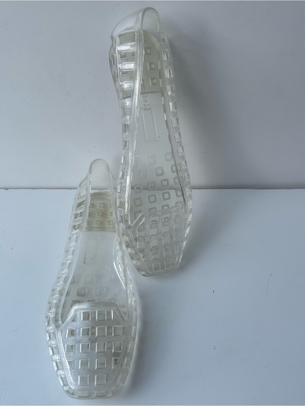Jeffrey Campbell￼ Sunnie Clear Jelly Flats EU 37 Transparent Square Toe Y2K Shoe